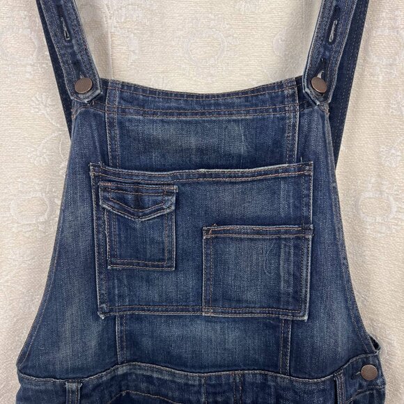 Free People Milo distressed denim overalls exposed back bodycon cowgirl boho 31 - Picture 3 of 9